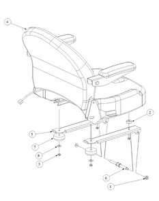 Seat Assembly Diagram and Parts List for M60-KW LC-53BB5GFX750-29HP-DFI-OHV-LC Cub Cadet Lawn Tractor